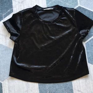 Cropped Velvet t-shirt